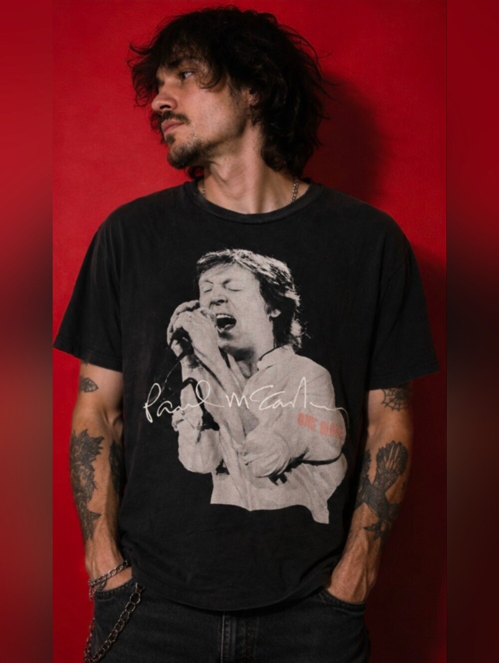 Black Paul McCartney Graphic Tshirt Sz XL